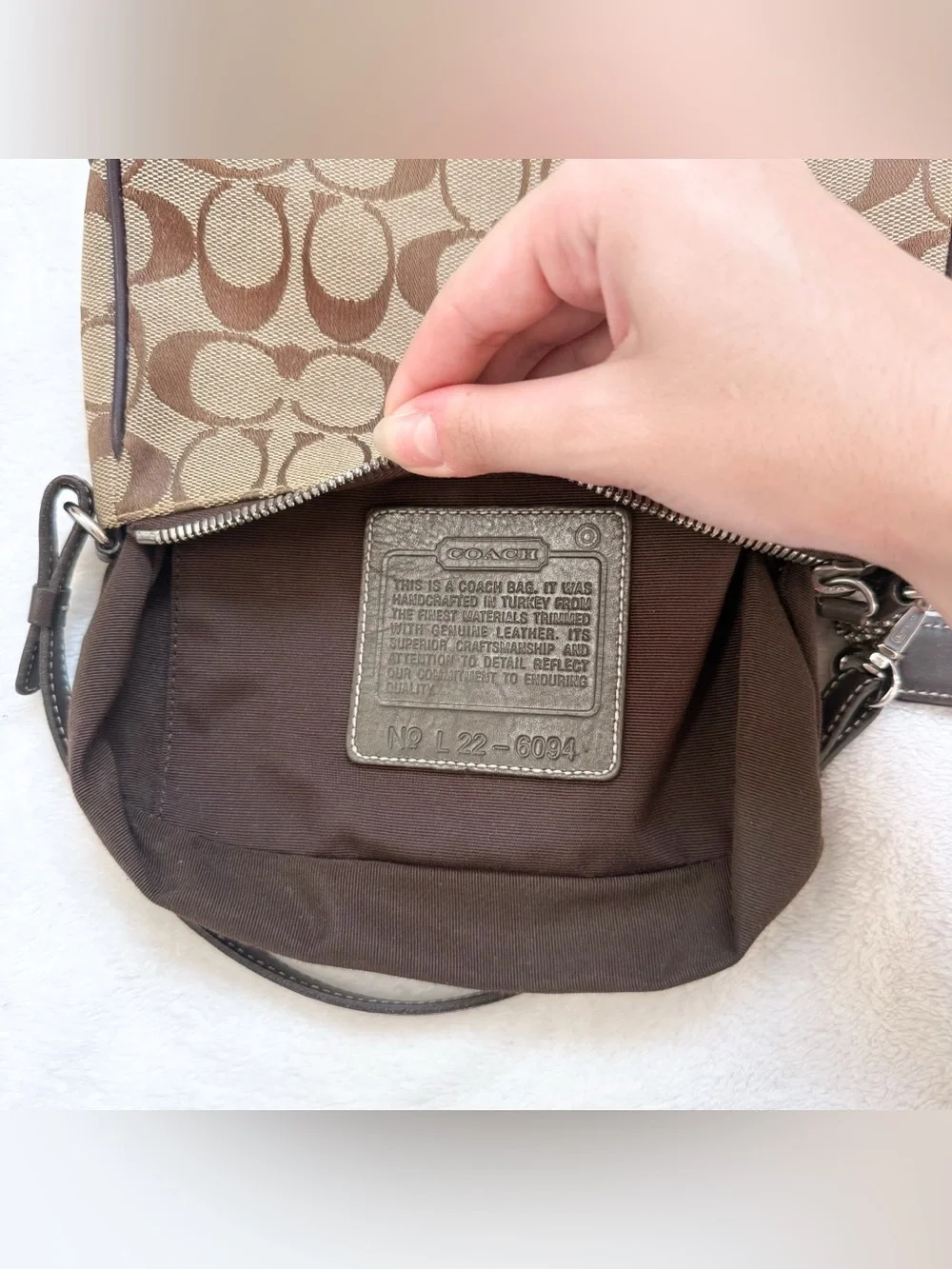 Vintage Coach Y2K Classic Chocolate Brown Demi Mini Bag Canvas/Leather 6094 EUC